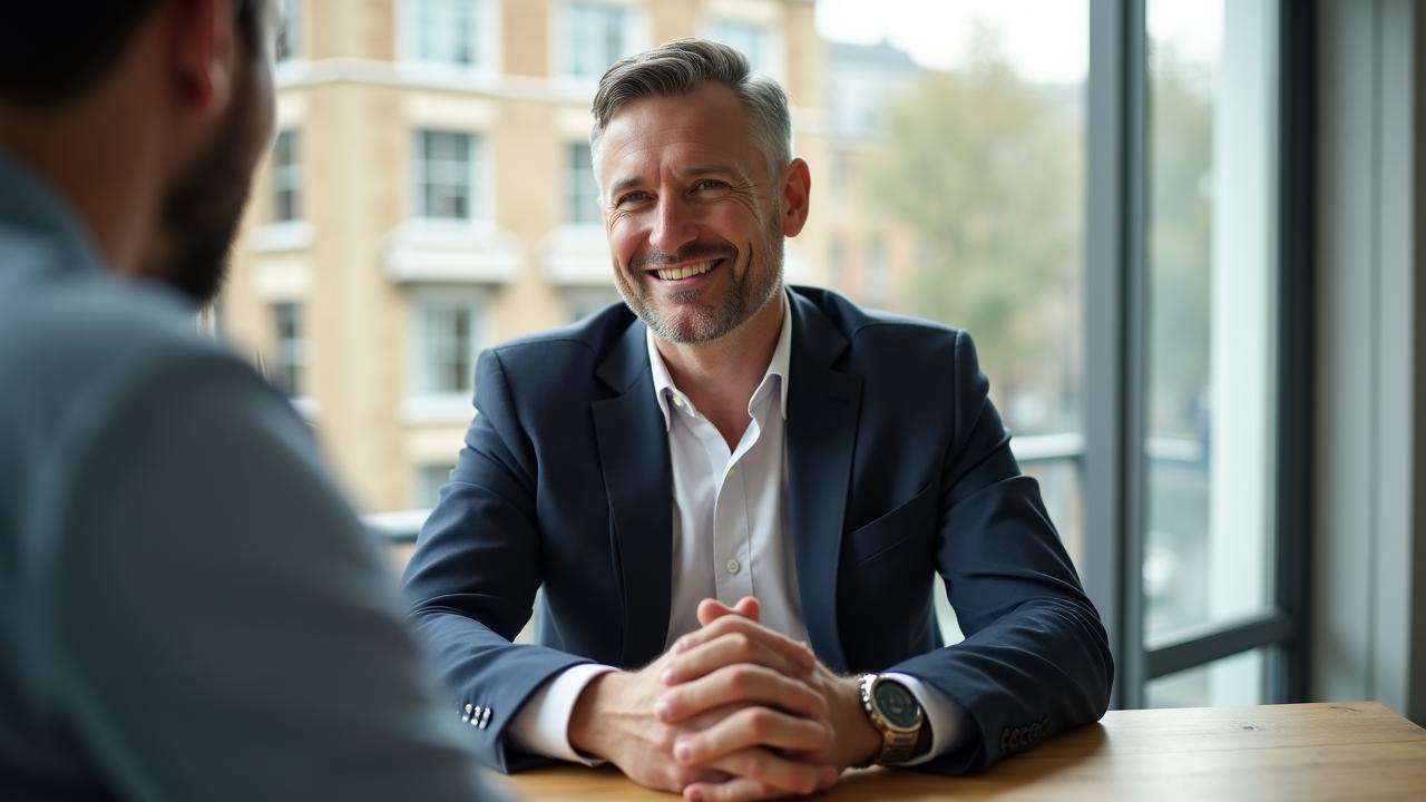 Professional consultation session in a modern Birmingham office